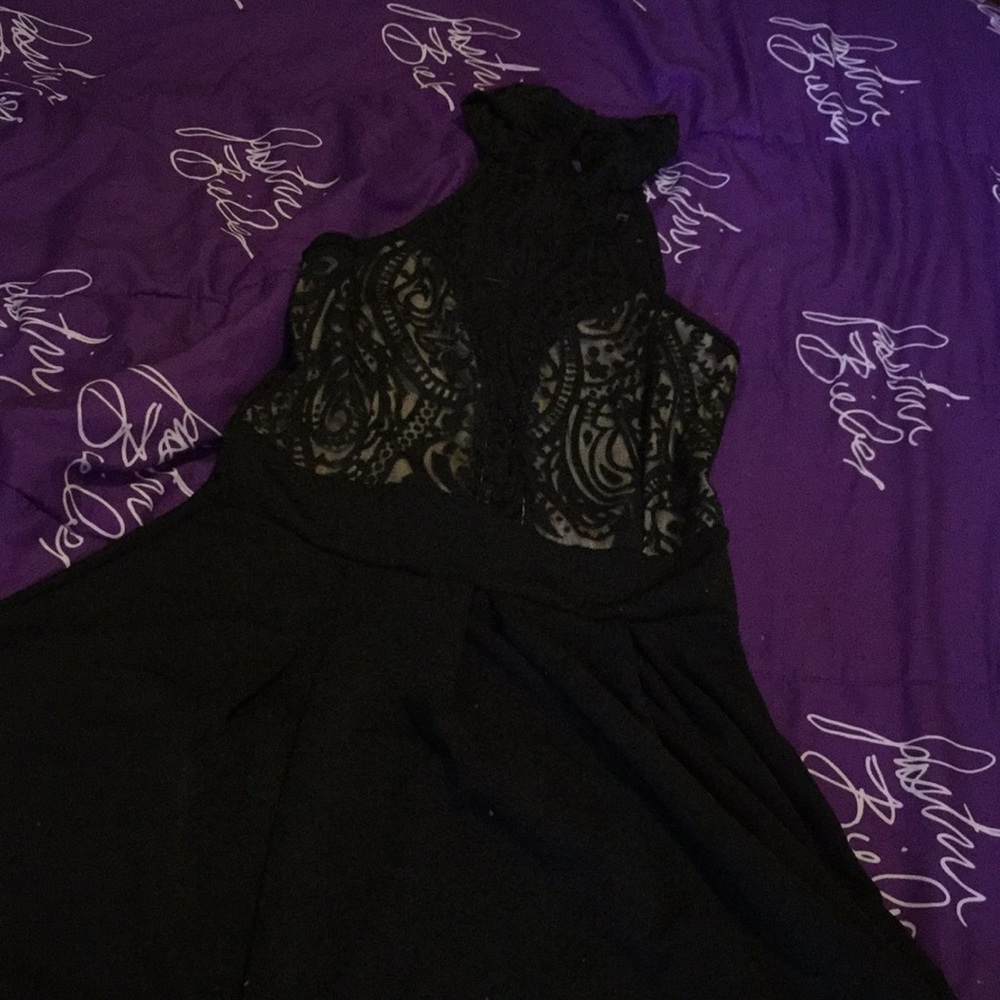 Black open dress
